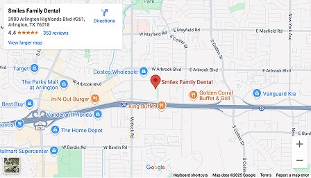 Smiles Family Dental - Arlington location map