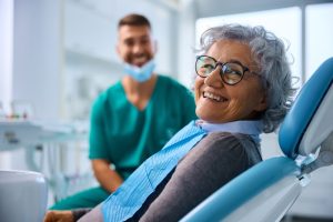 older woman visiting the dentist