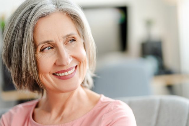 older woman smiling